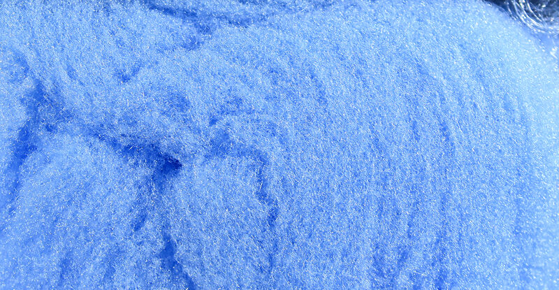 Sky-blue McFlyFoam fly tying yarn with dense fuzzy synthetic foam fibers and subtle sparkle