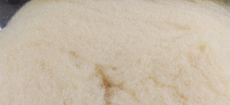 Cream off-white McFlyFoam fly tying yarn, fluffy synthetic foam fibers in loose batting for fly tying and fishing lures