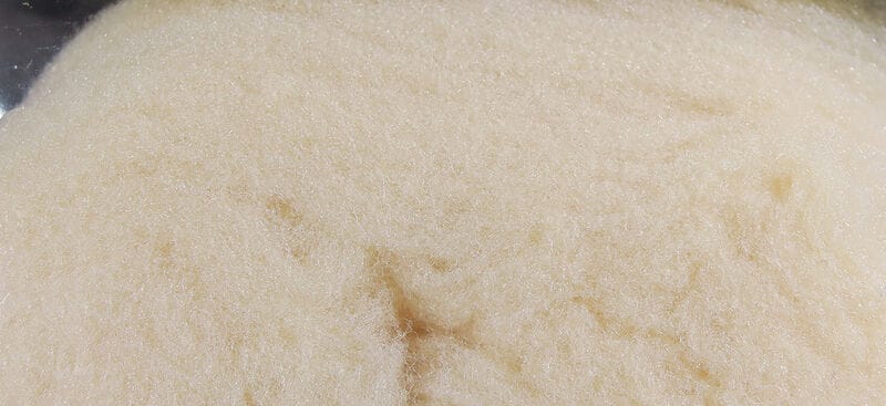 Cream off-white McFlyFoam fly tying yarn, fluffy synthetic foam fibers in loose batting for fly tying and fishing lures