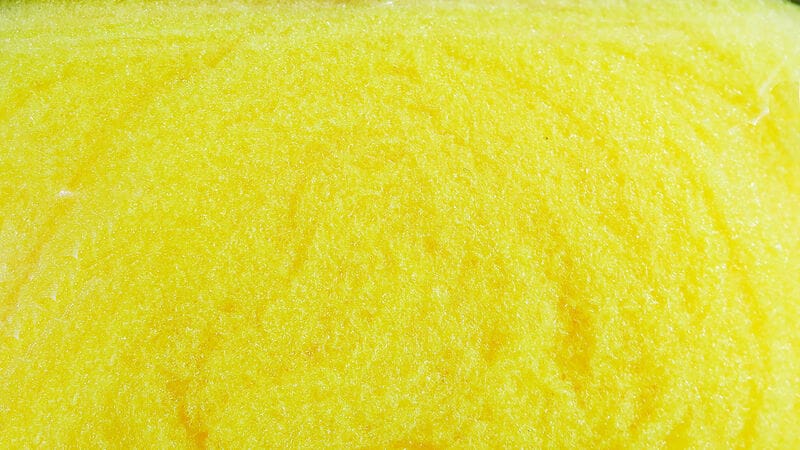 Bright yellow McFlyFoam fly tying yarn, fluffy fine foam fibers with subtle sparkle and dense textured nap