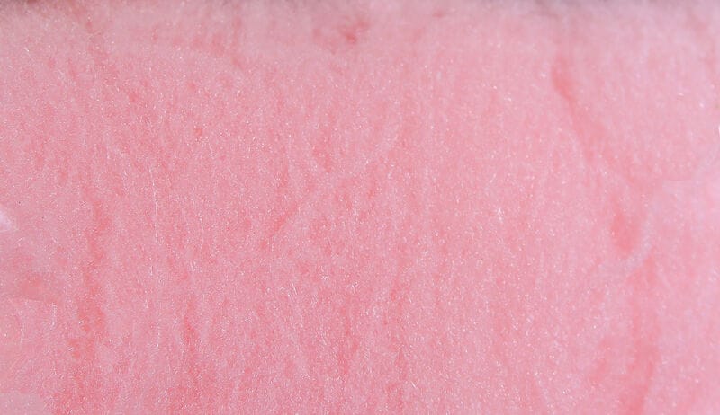 McFlyFoam pale pink fly tying yarn, soft microfoam with fine fibrous texture and subtle sparkle sheen