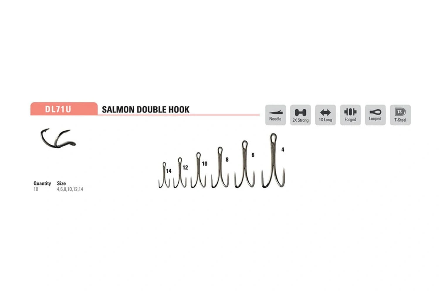 Mustad Alpha Point DL71UAP Salmon Double Fly Hook