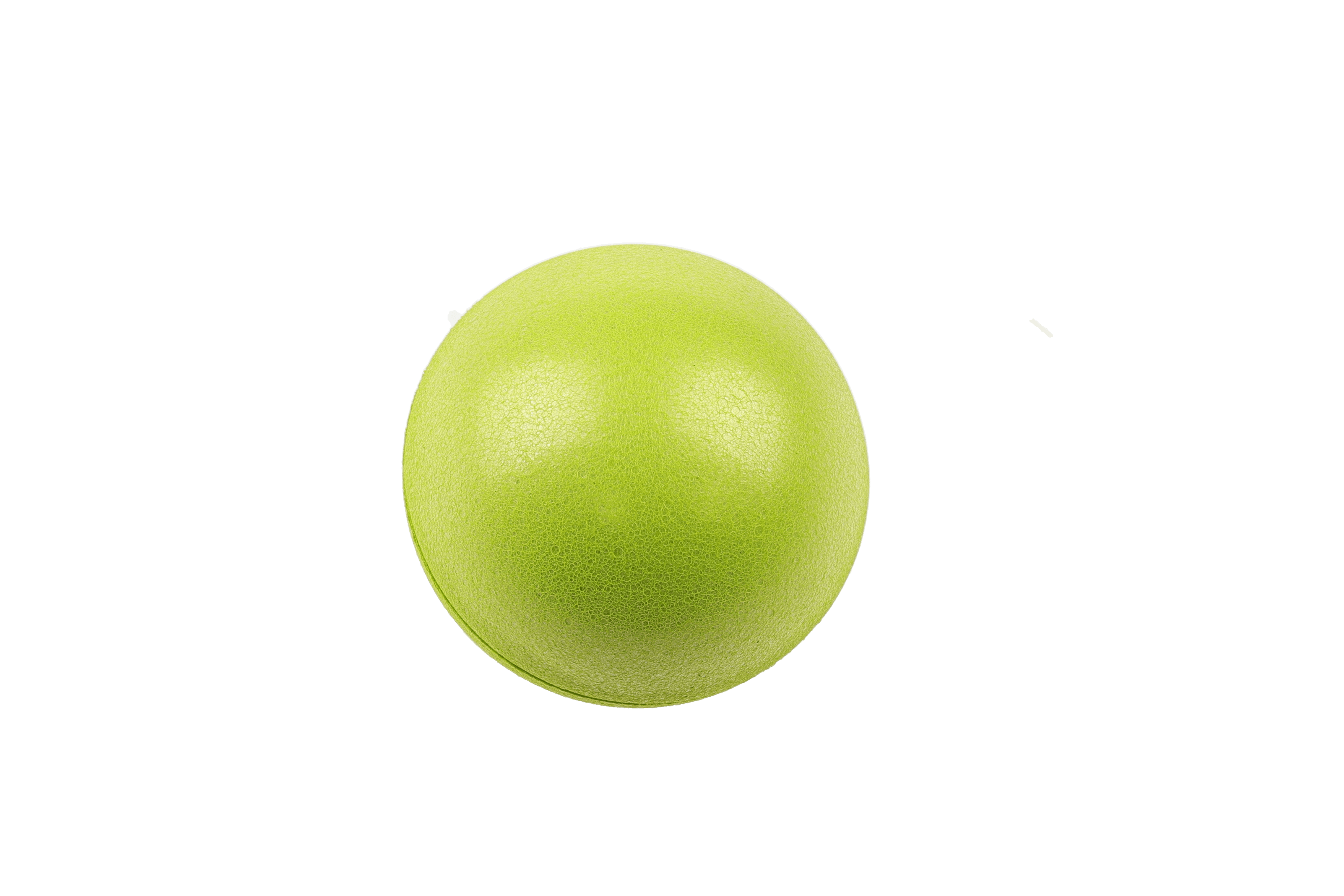 Neon lime foam strike indicator ball with textured surface, round flotation accessory for fly fishing