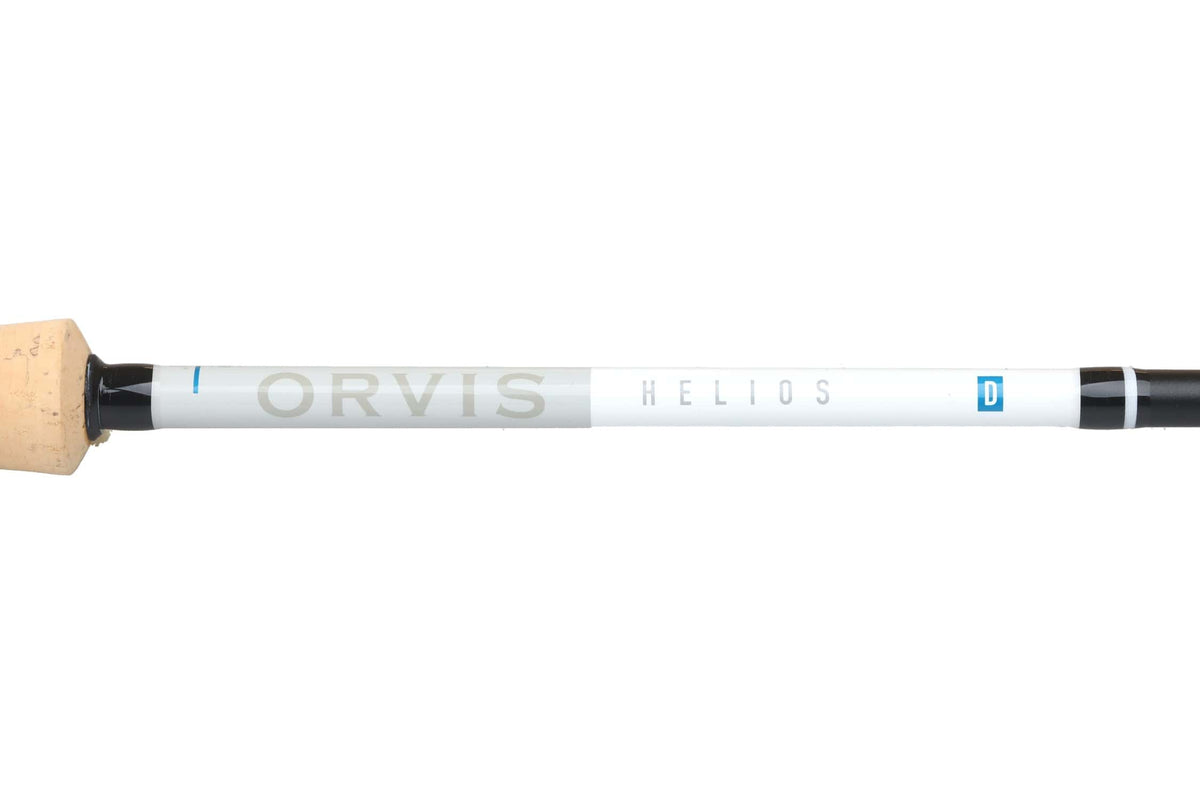 Orvis Helios 4 D white fly rod blank with cork grip, black reel-seat accents and Helios branding
