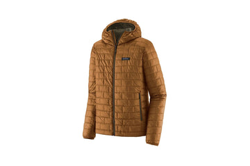 Patagonia Nano Puff men's quilted puffer hoody in brown trout with full-length zip