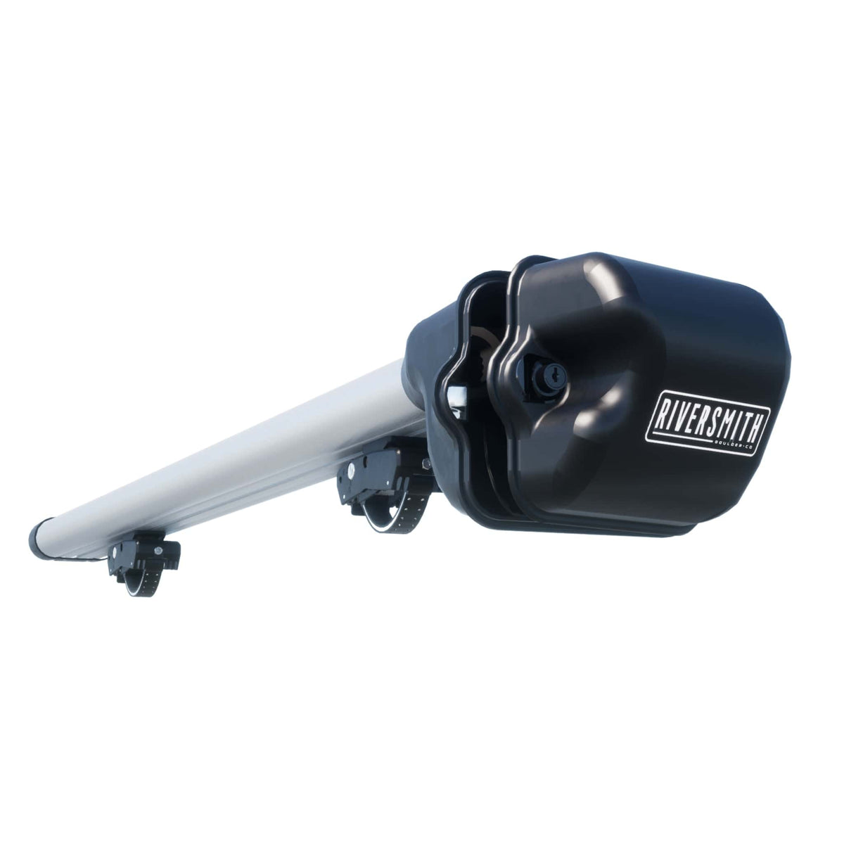 Riversmith ShortCut black aluminum river quiver rod rack with curved clamp mount system for vehicle storage