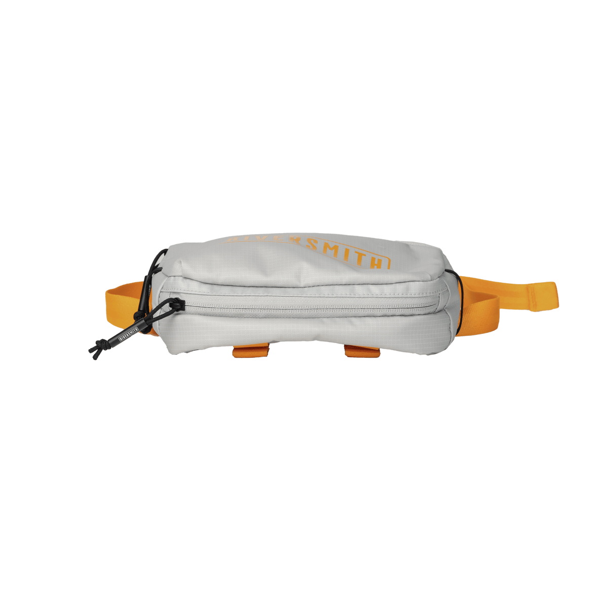Riversmith The PackOut cream and orange fly fishing waist pack with adjustable straps and front zippered pocket