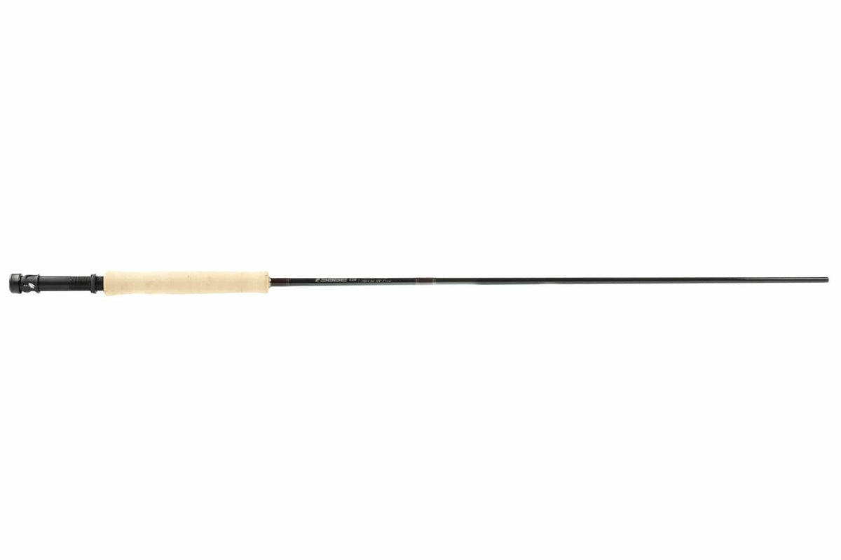 Sage ESN HD fly rod with matte black graphite blank, natural cork handle and black anodized reel seat