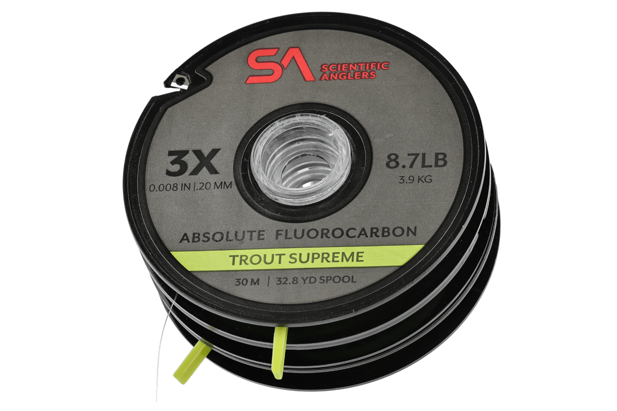 Scientific Anglers 3X Trout Supreme fluorocarbon tippet spool, 8.7lb test, 30m length for fly fishing
