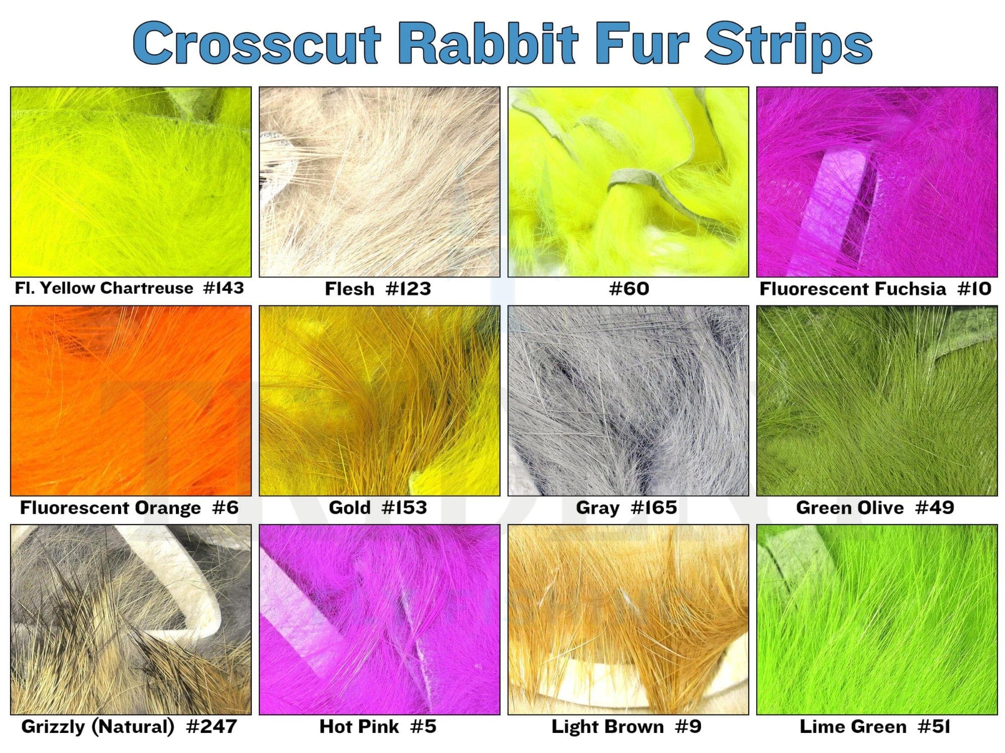 Spirit River UV2 Crosscut Rabbit Fur Strips
