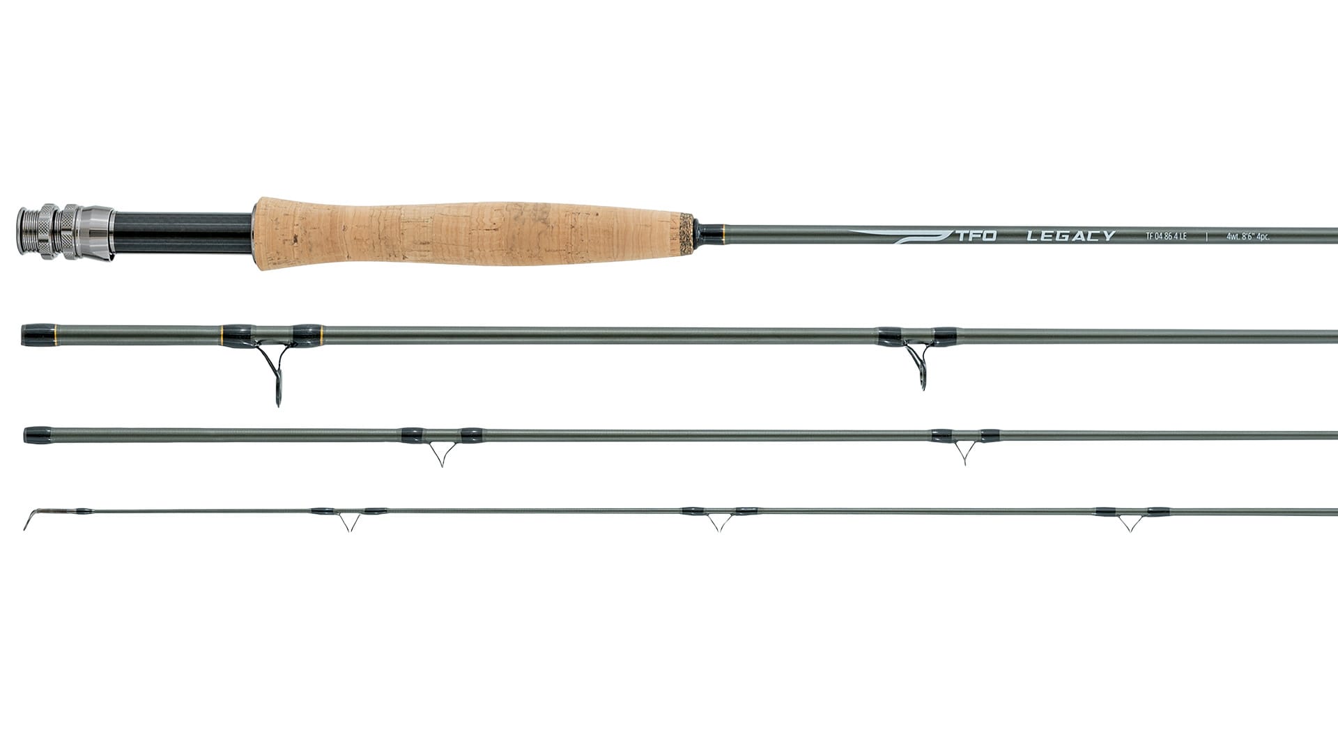 TFO Legacy Fly Rod half wells handle four-piece sections