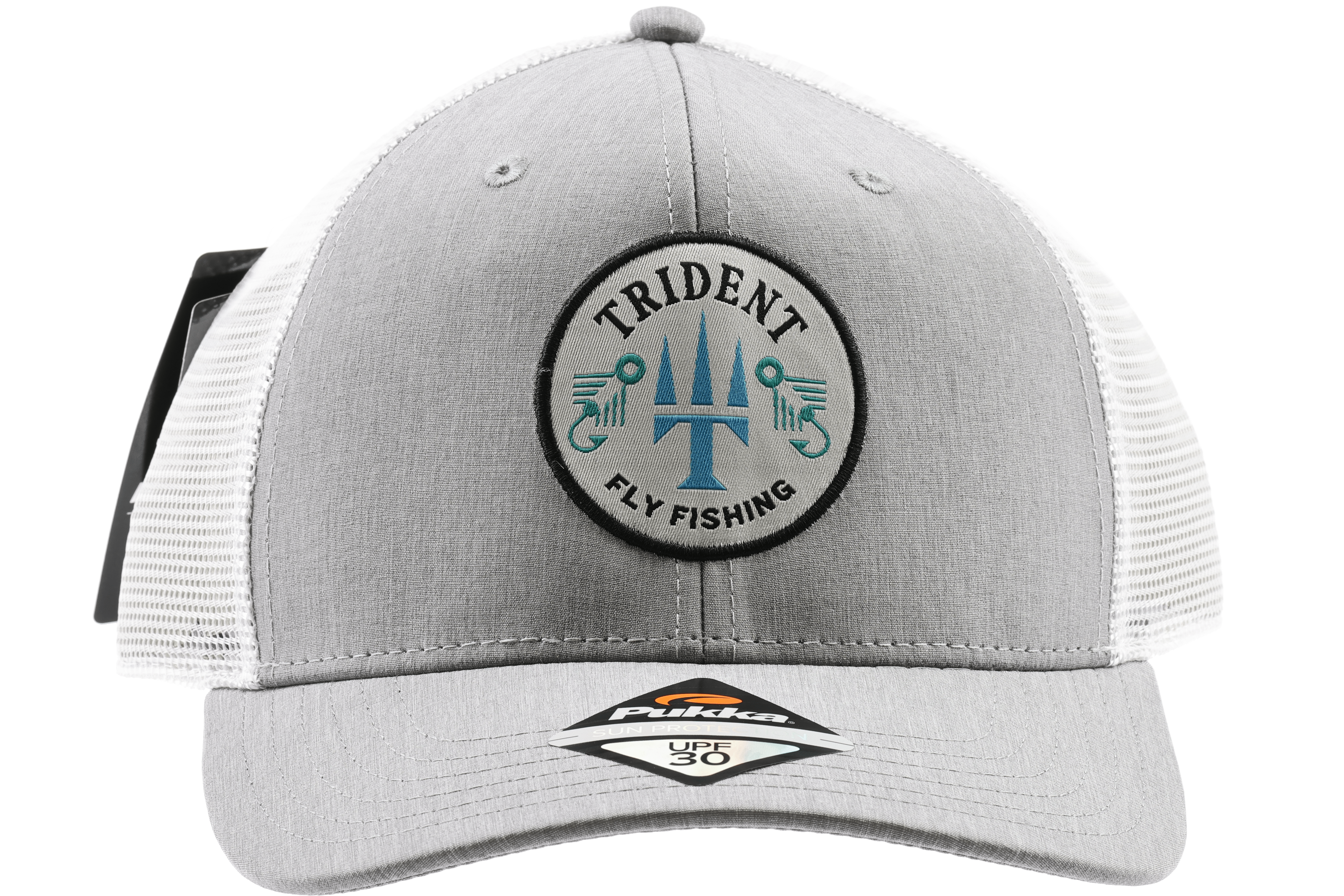 Trident Fly Fishing Performance Hat - Silver & White