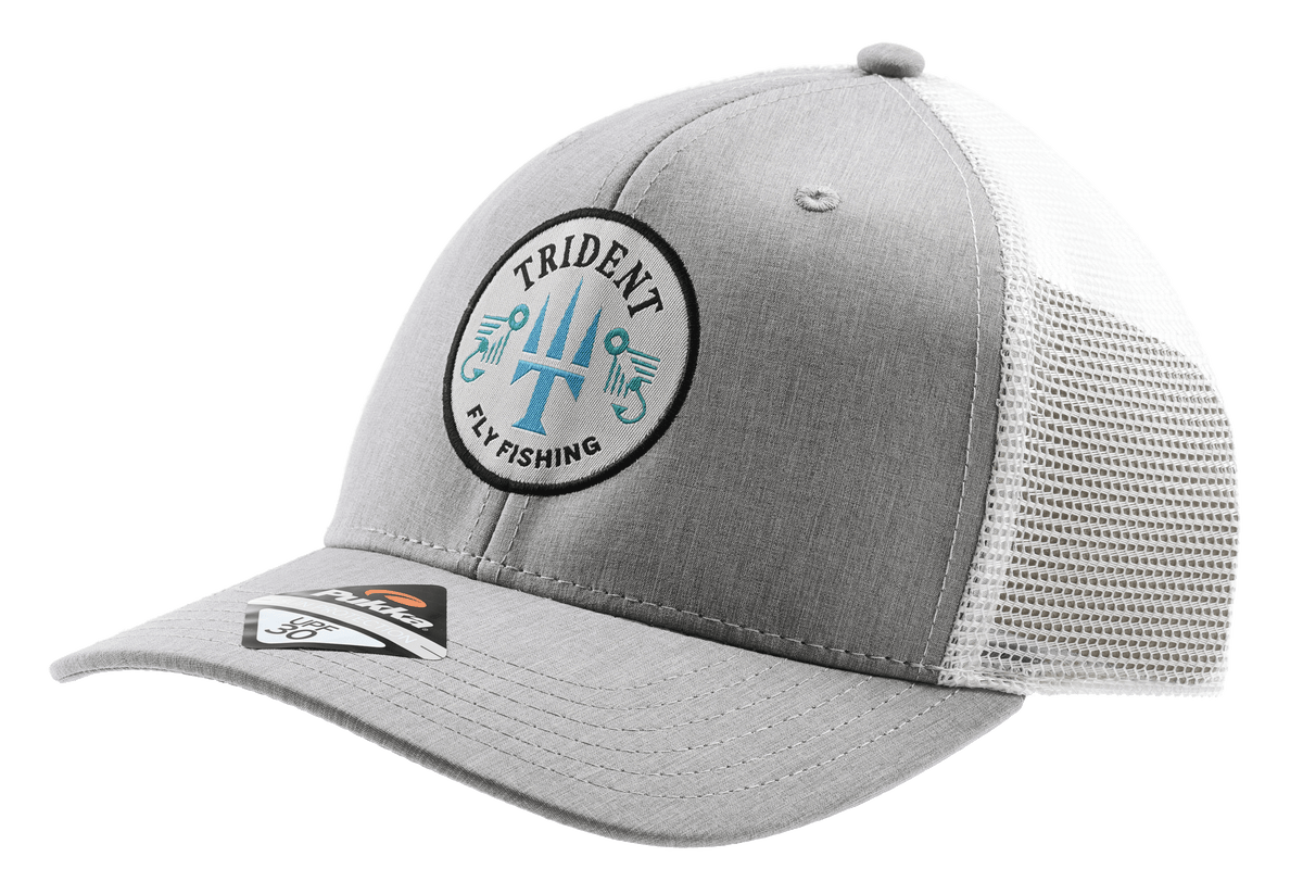 Trident Fly Fishing Performance Hat - Silver & White
