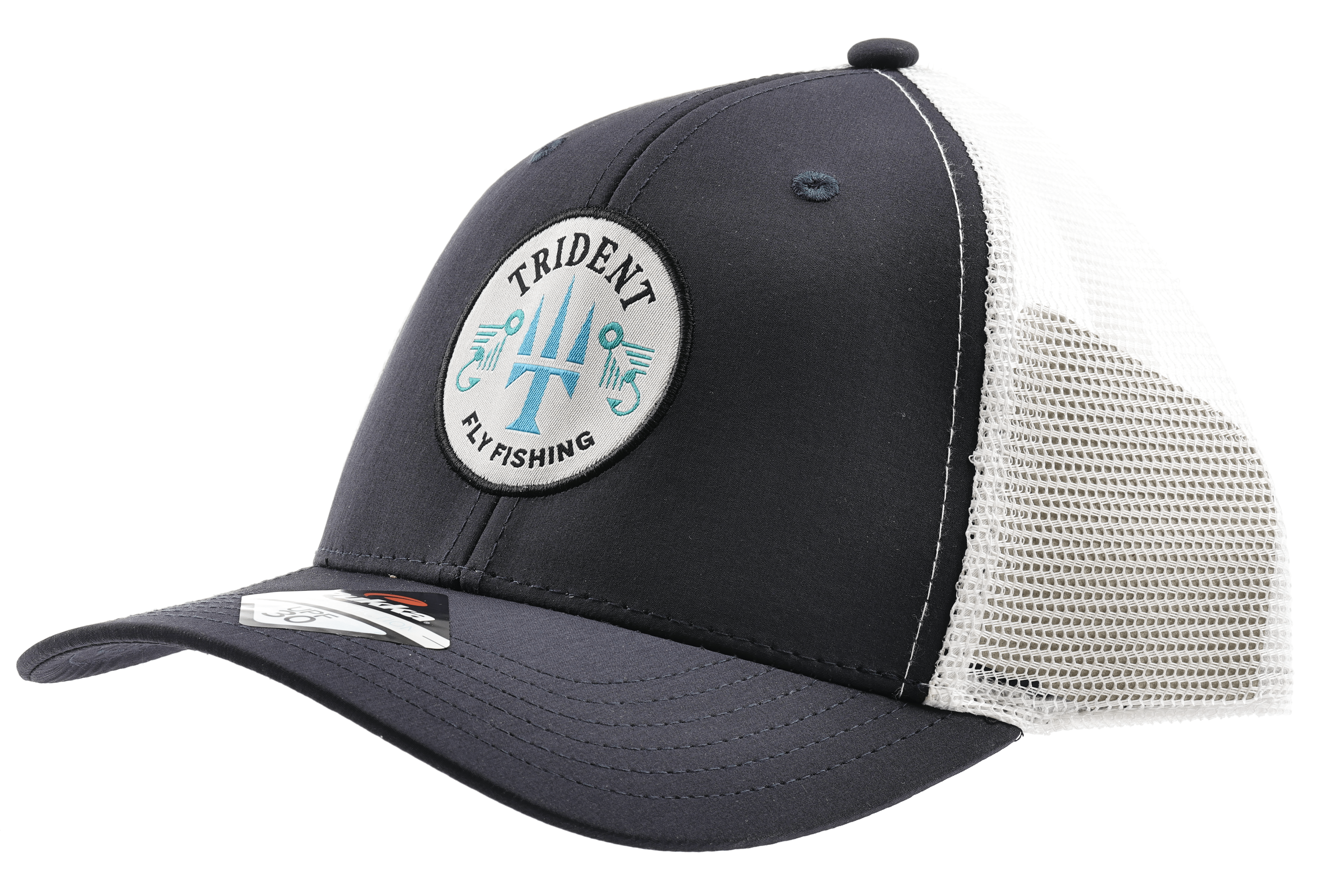 Trident Fly Fishing Performance Hat - Graphite & White