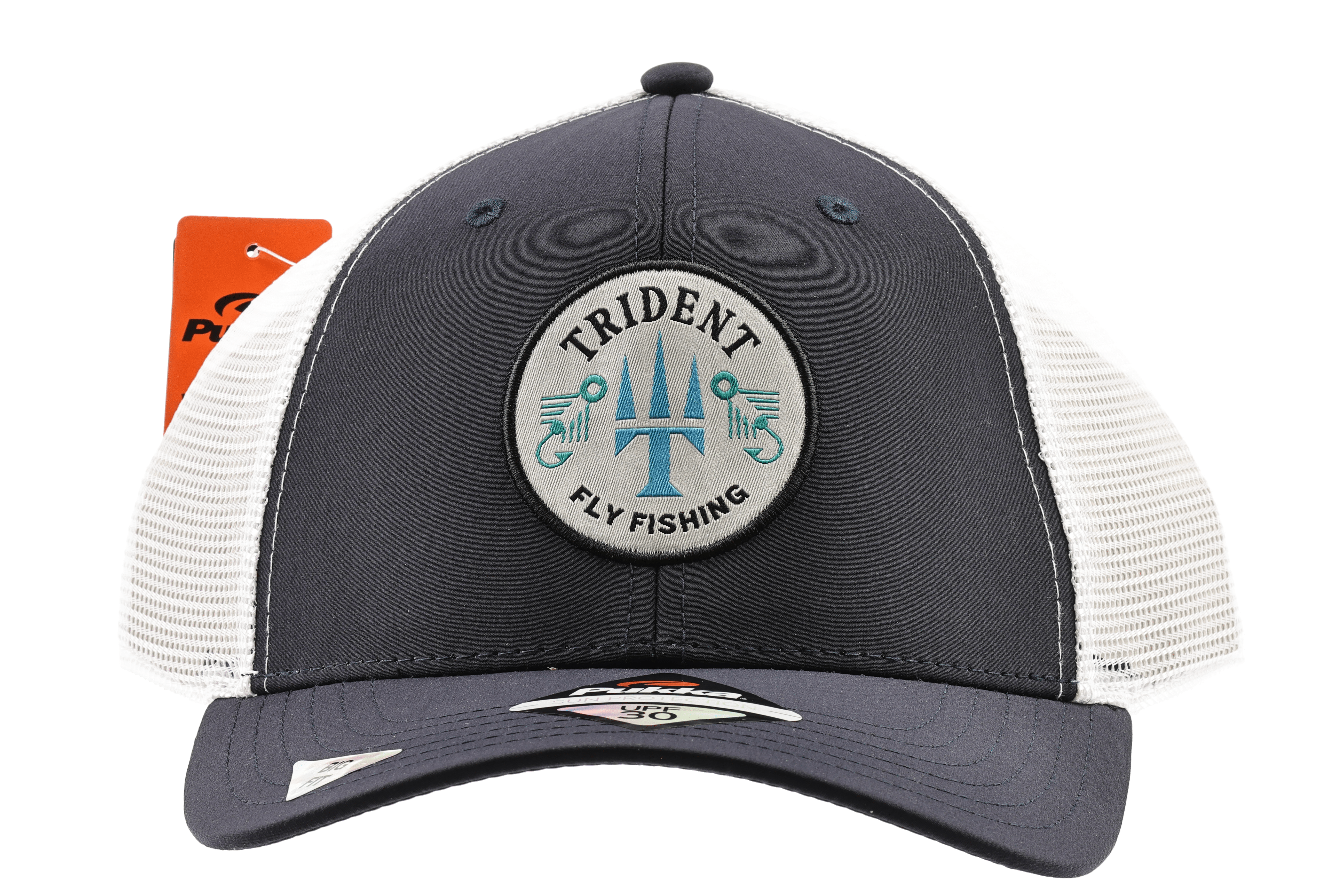 Trident Fly Fishing Performance Hat - Graphite & White