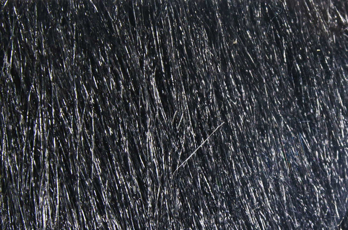Deep black Hareline Extra Select craft fur, glossy dense fine hairs for fly tying and lure bodies