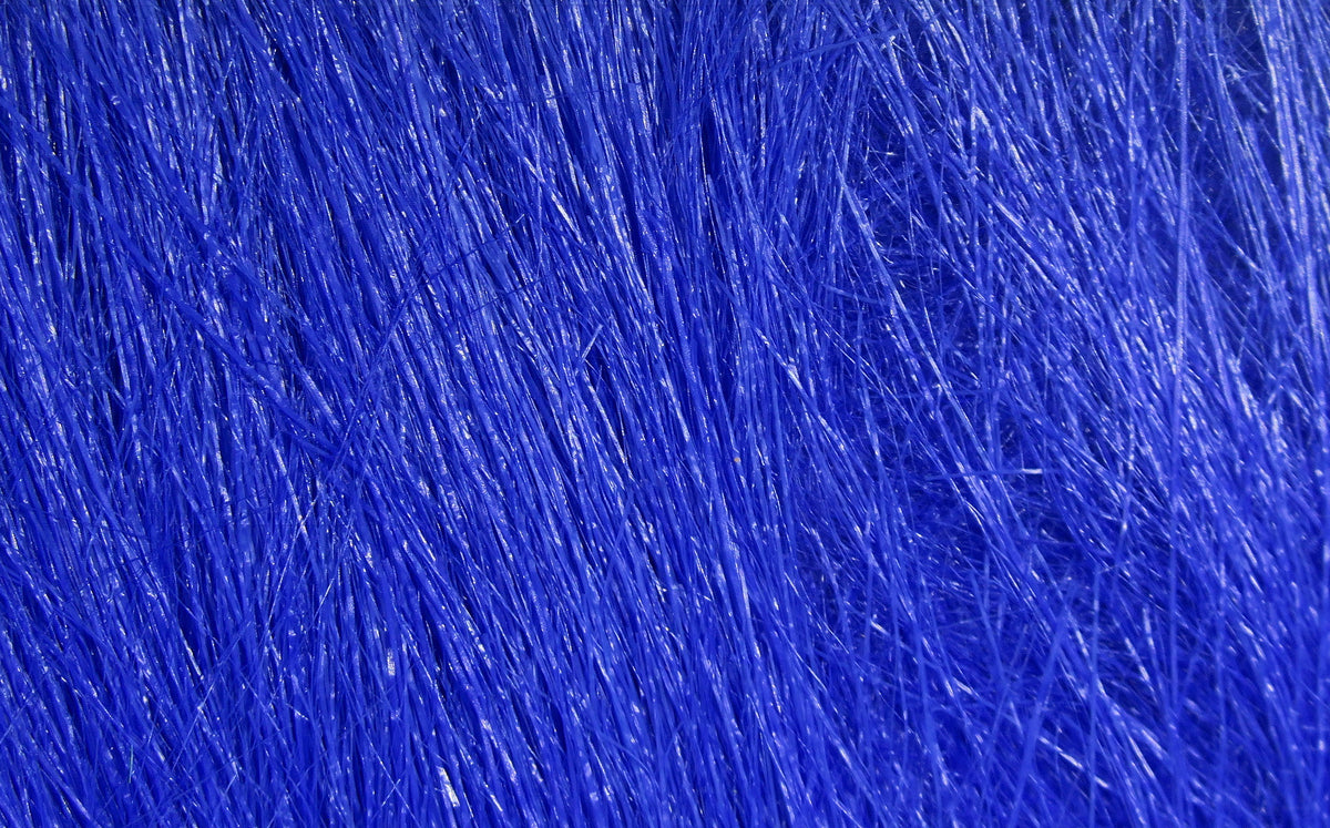 Vibrant royal blue Hareline Extra Select craft fur, long glossy synthetic fibers for fly tying and craft lures